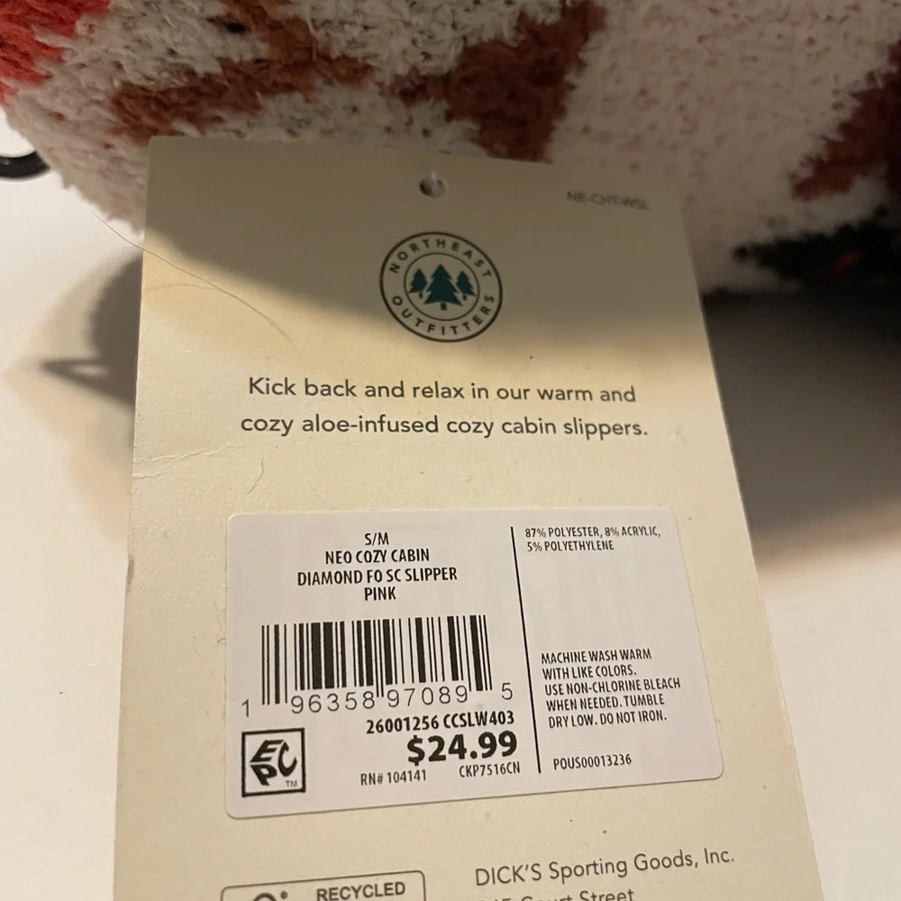 NWT Northeast Outfitters Women's Cozy Cabin Slippers Size S/M Shoes Sz 5-7.5